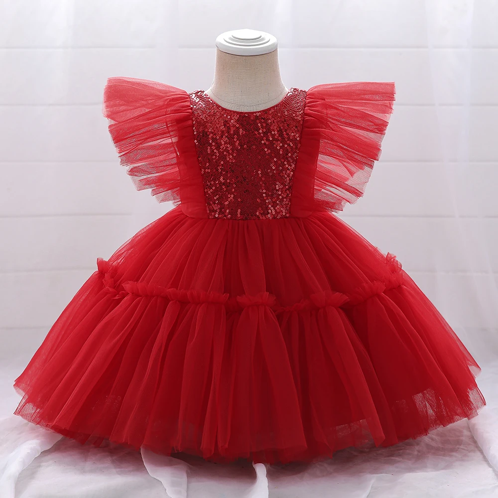 Girls Party Dresses 6 Colors 80cm-120cm Children Costumes Birthday Wedding Artist Program Ball Gown Baby Pink Dress