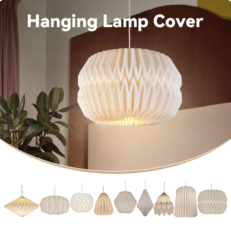 Nordic Hanging Lamp Cover Chandelier Lamp Shade Creative Paper Origami Ceiling Pendant Lampshade Home Living Room Shop Decor