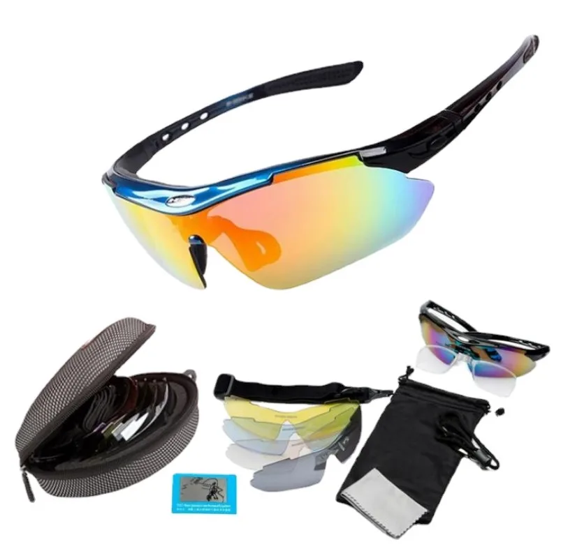 Polarized Bicycle Bike Cycling Sunglasses Men Women Bike Glasses Eyewear Riding Sports Sunglasses with 4 Lens Myopia Glasses