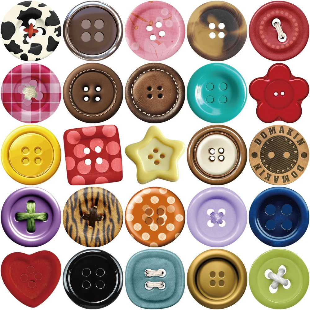 50PCS Creative Button Stickers Helmet Decoration DIY Phone Cases Water Cups Personalized Waterproof Stickers