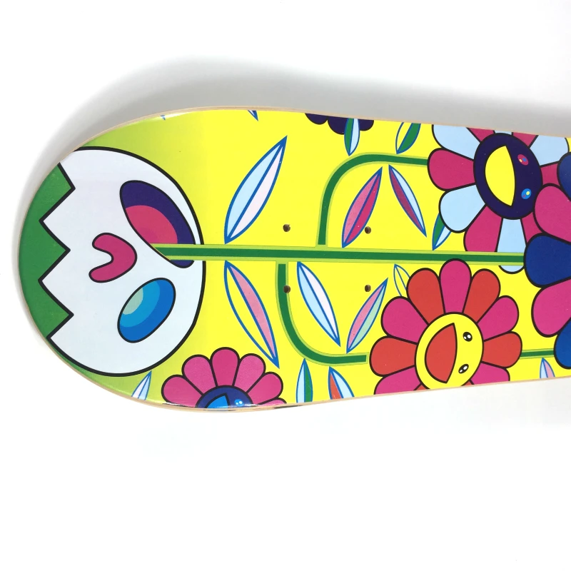 TM/KK Skateboard Deck Modern Canadá Maple. Colgante de decoración de Color amarillo, colecciona arte. Marca de moda. Estilo Internacional de Japón