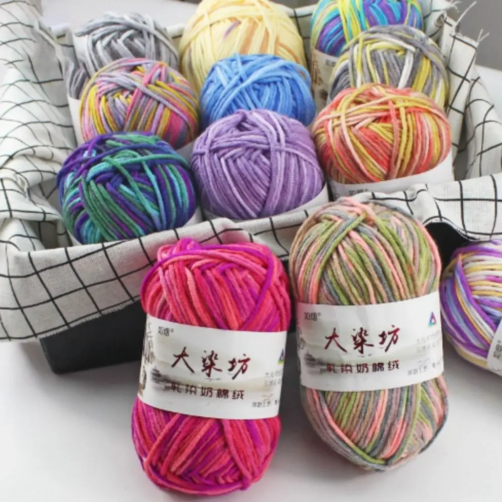 

Novel Functional Milk Cotton Crochet Yarn Sewing For Cushion Yarn Ball For Basket Carpets For Bag Blanket DIY Hand Knitting