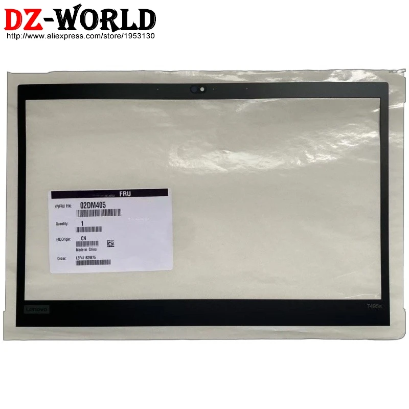 Layar LCD Bezel bingkai depan stiker Mylar dengan perekat dua sisi untuk Lenovo Thinkpad T495s Laptop 02DM405