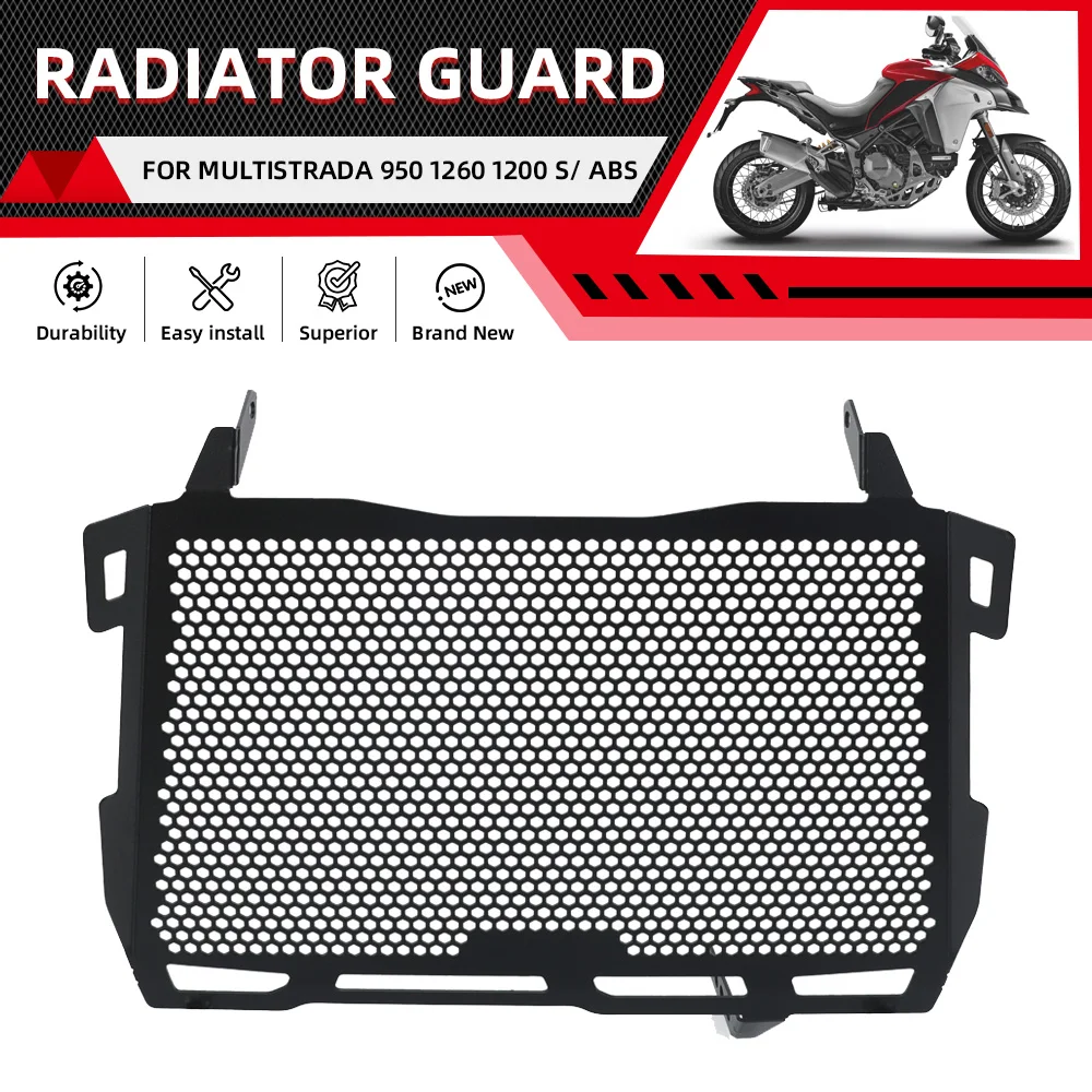 Aluminum Radiator Grill Guard Cover Oil Cooler Protector Motorcycle Accessories For Ducati MultiStrada 950 1260 1200 S / ABS