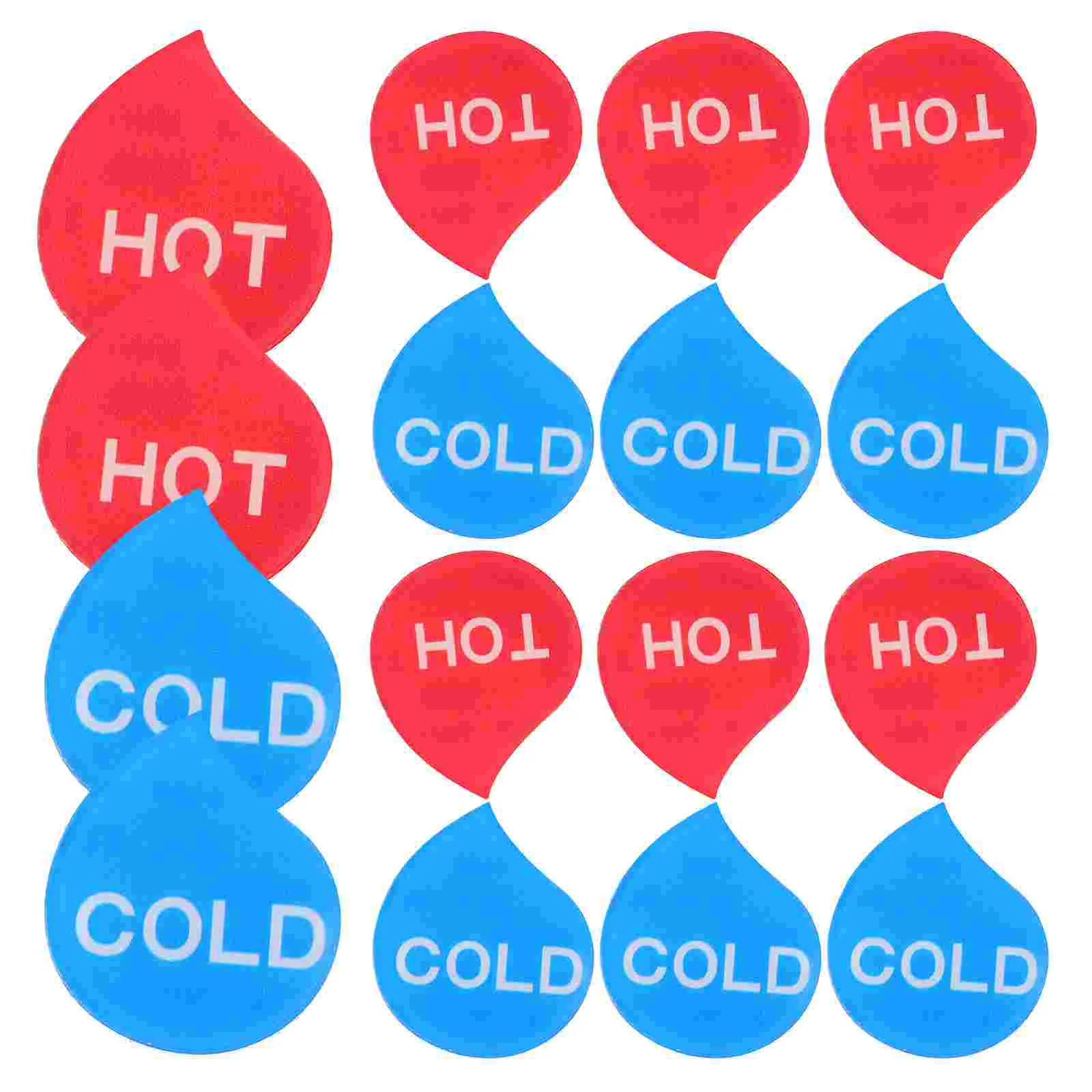 

8 Pairs Hot and Cold Stickers Water Thermometer Signs Acrylic Label Signage Decals