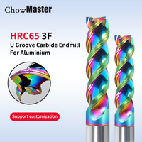 55 Degree 3 Edge High Efficiency Colorful Aluminium Milling Cutter 50-200mm U-slot Tungsten Steel Carbide End Mill Aluminium