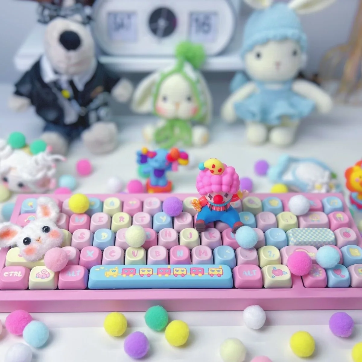 135คีย์ XOA keycaps ของขวัญสำหรับน่ารักเด็กผู้หญิงหมวกคีย์สี่เหลี่ยมความร้อนระเหิดแป้นพิมพ์อุปกรณ์เสริมคีย์บอร์ด