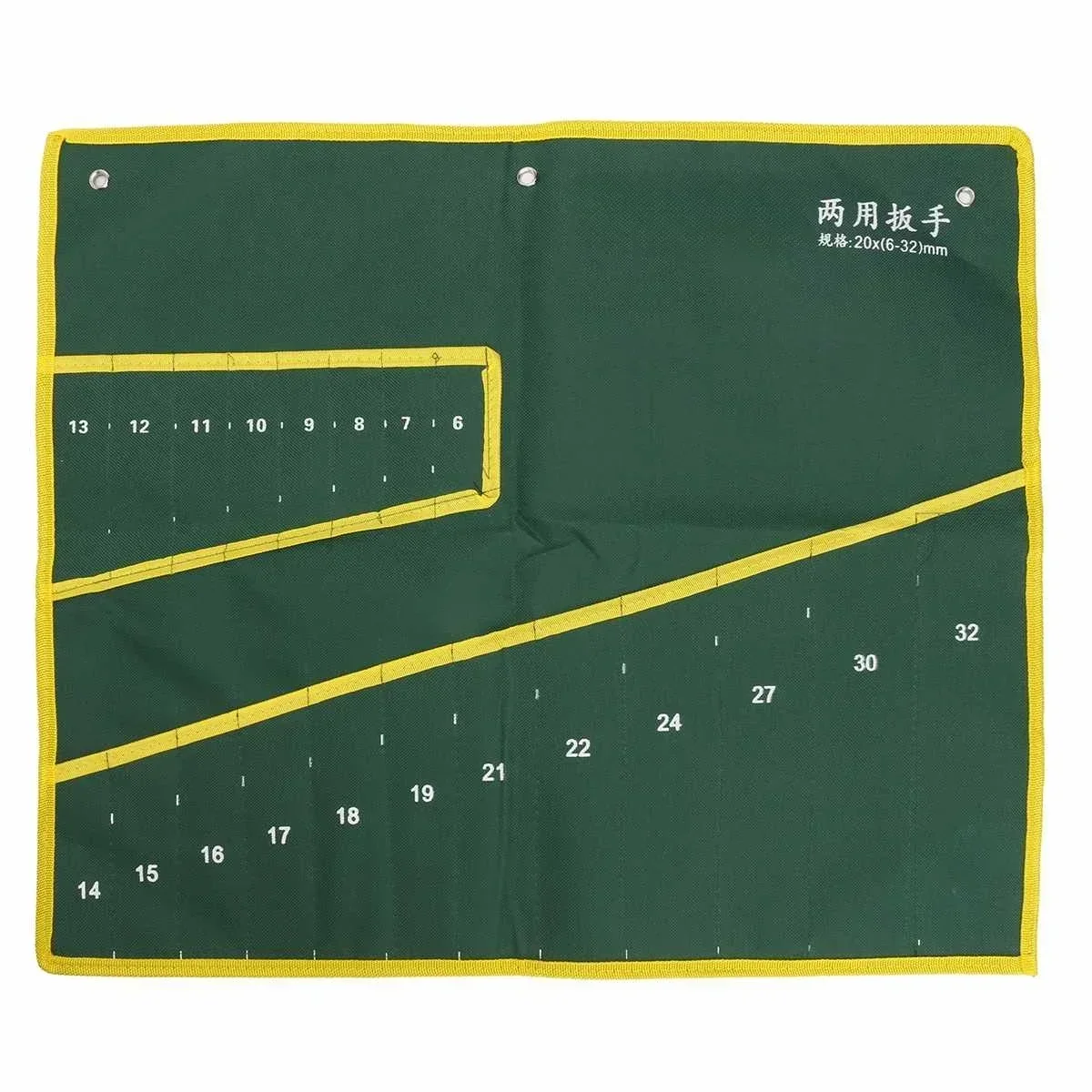 

10/14/20 карманов, холщовая сумка для инструментов, двойное отверстие, смещенный кольцевой гаечный ключ, комплект, чехол, гаечный ключ, свернутый органайзер для хранения, сумка