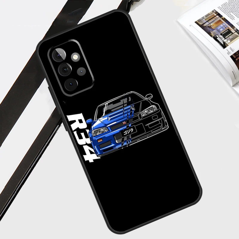 JRM Skyline GTR R34 Phone Case For Samsung Galaxy A34 A54 A14 A51 A71 A12 A22 A32 A52 A72 A13 A33 A53 A73