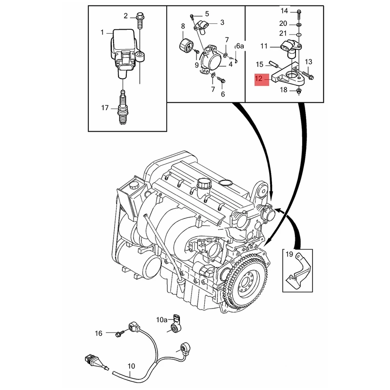 30637802 30637803 자동차 지원 점화 캠축 위치 센서 브래킷, 볼보 XC90 XC60 V70 V50 S80 S60 자동차 부품