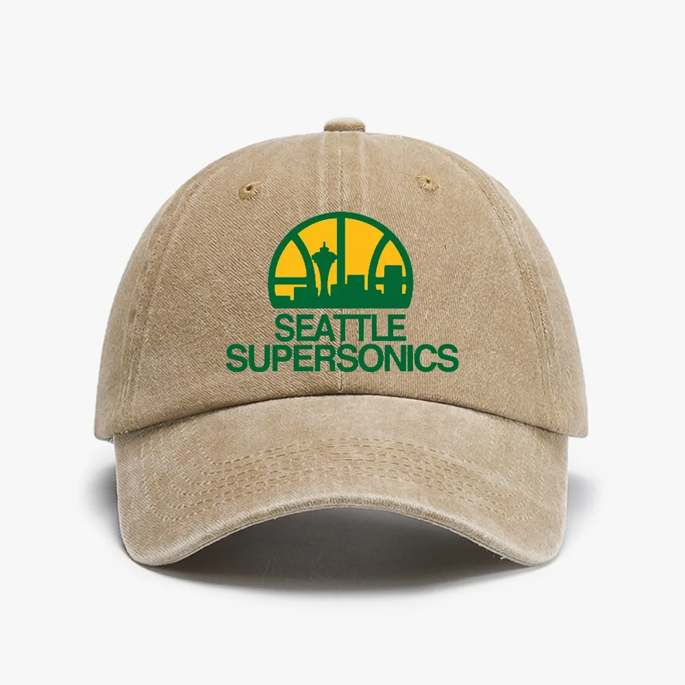 New Fashion Brand Unisex Distressed Washed hat Seattle Supersonics Baseball Cap Outdoor Running Golf Caps