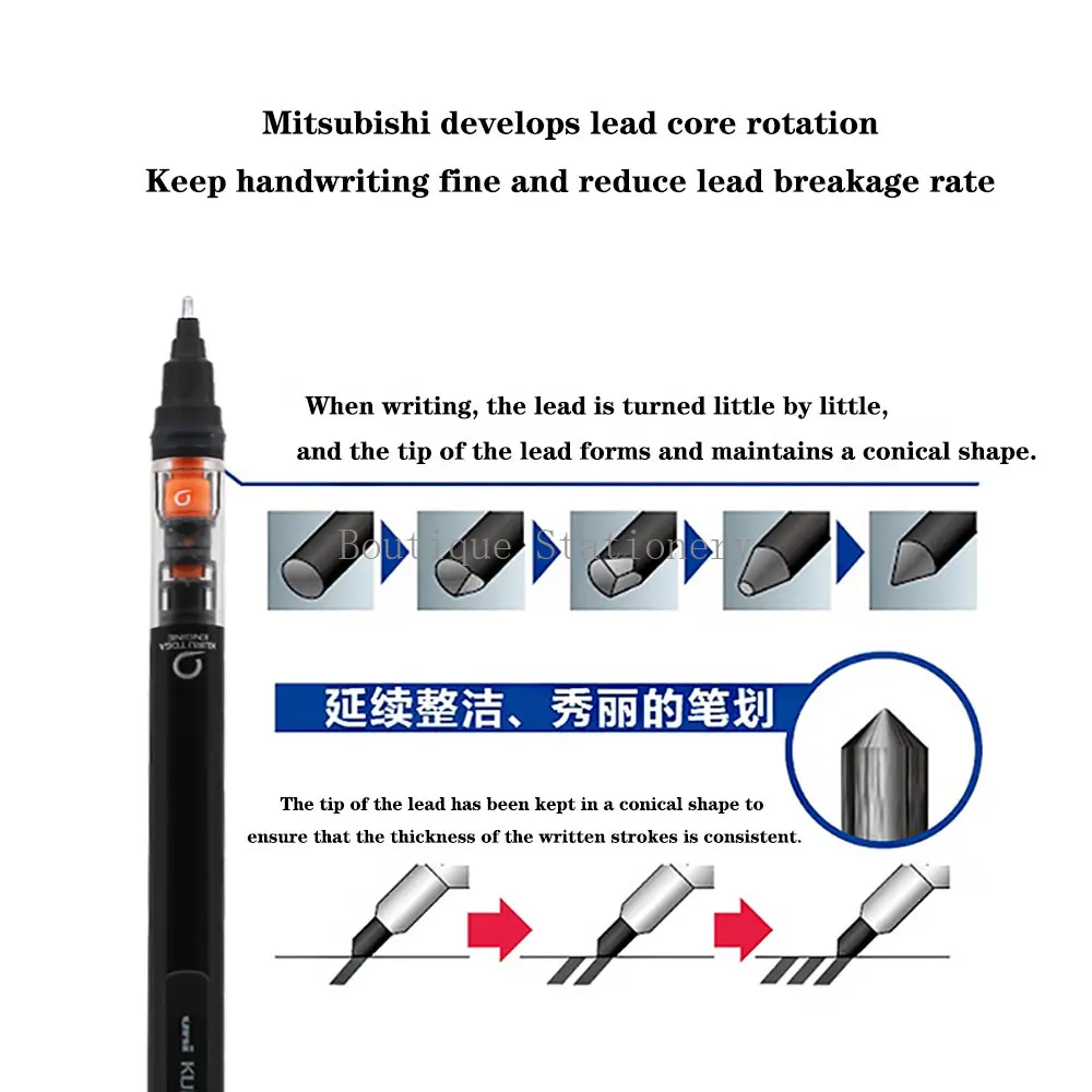 UNI Mechanical Pencil M5-452 Kuru Toga 0.5mm Refill Rotating Tip Retractable Drawing Art Stationery School Supplies Lapices