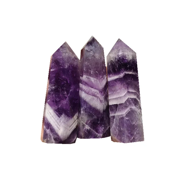 1kg chakra single terminated natural dream amethyst crystal wand reiki healing chevron gemstone meditation tower point as gift