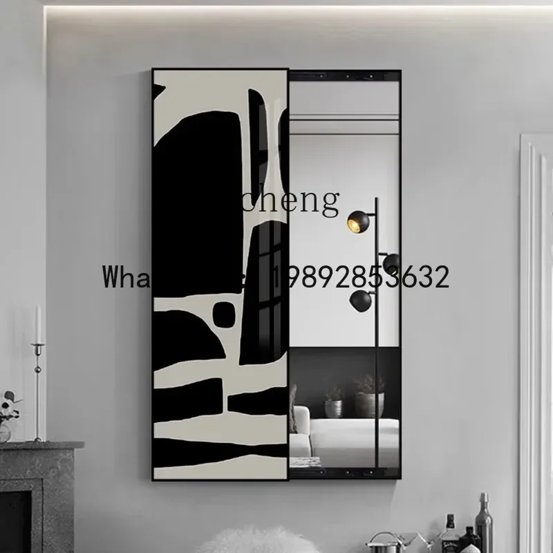 ABC  full-length mirror light black and white hidden home push-pull full-body mirror wall-mounted living room mirror