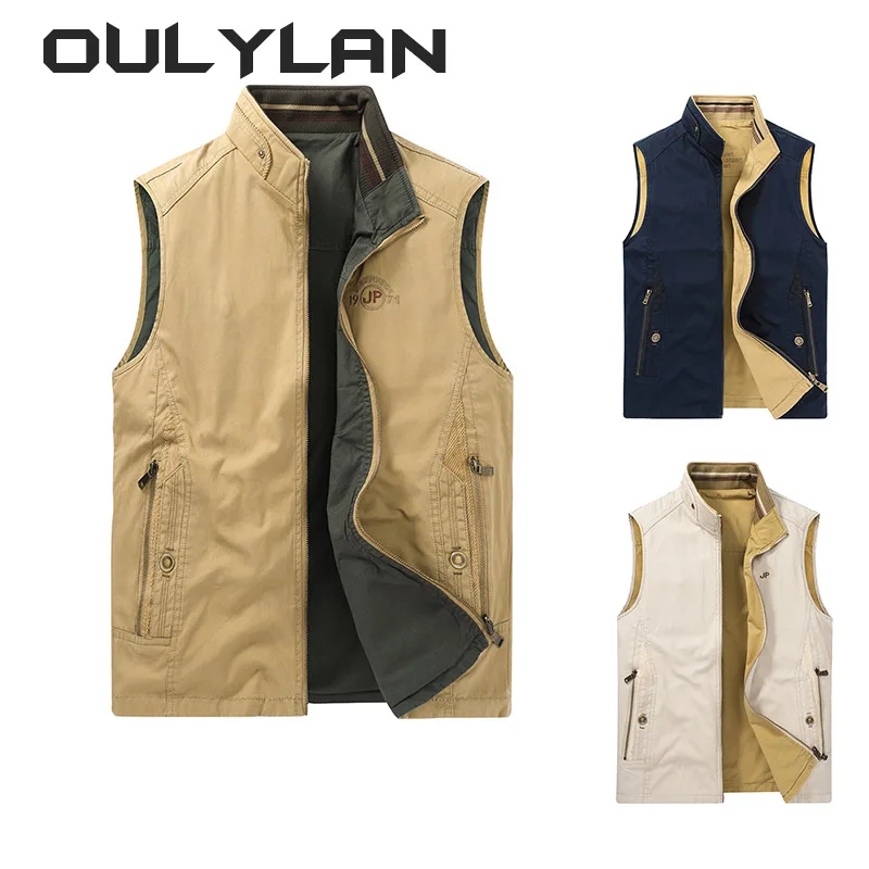 Oulylan 2024 Men's Vest Casual Clothing Fashion Thermal Business Jackets Man Autumn Sleeveless Jacket Tactical Work Vests