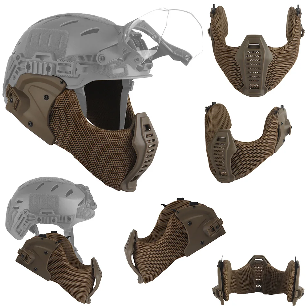 Outdoor Sports Tactical Hunting Wendy's Helmet Mouth Protector One Half Face Protection CS Field Helmet Mouth Protection