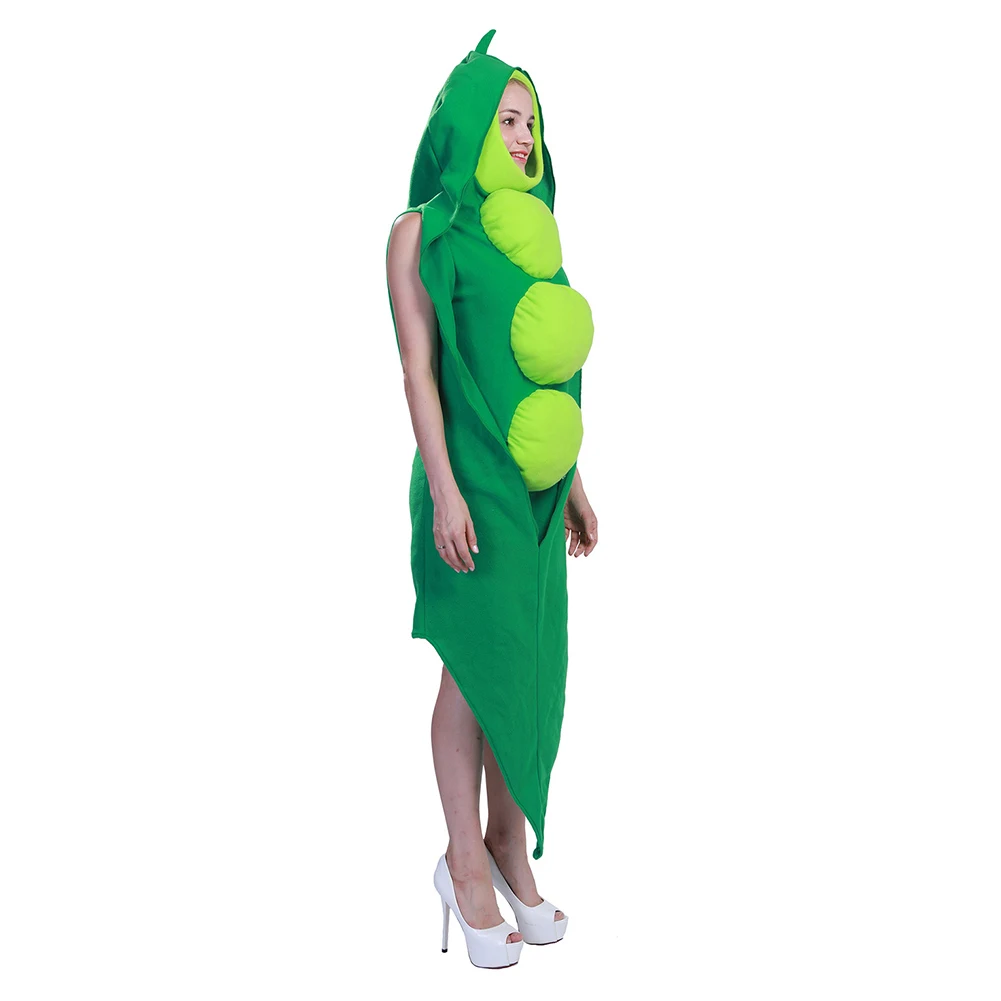 Disfraz de Cosplay de guisantes de comida para mujer, traje de actuación en escenario, mono femenino, vestido de fantasía, ropa de fiesta