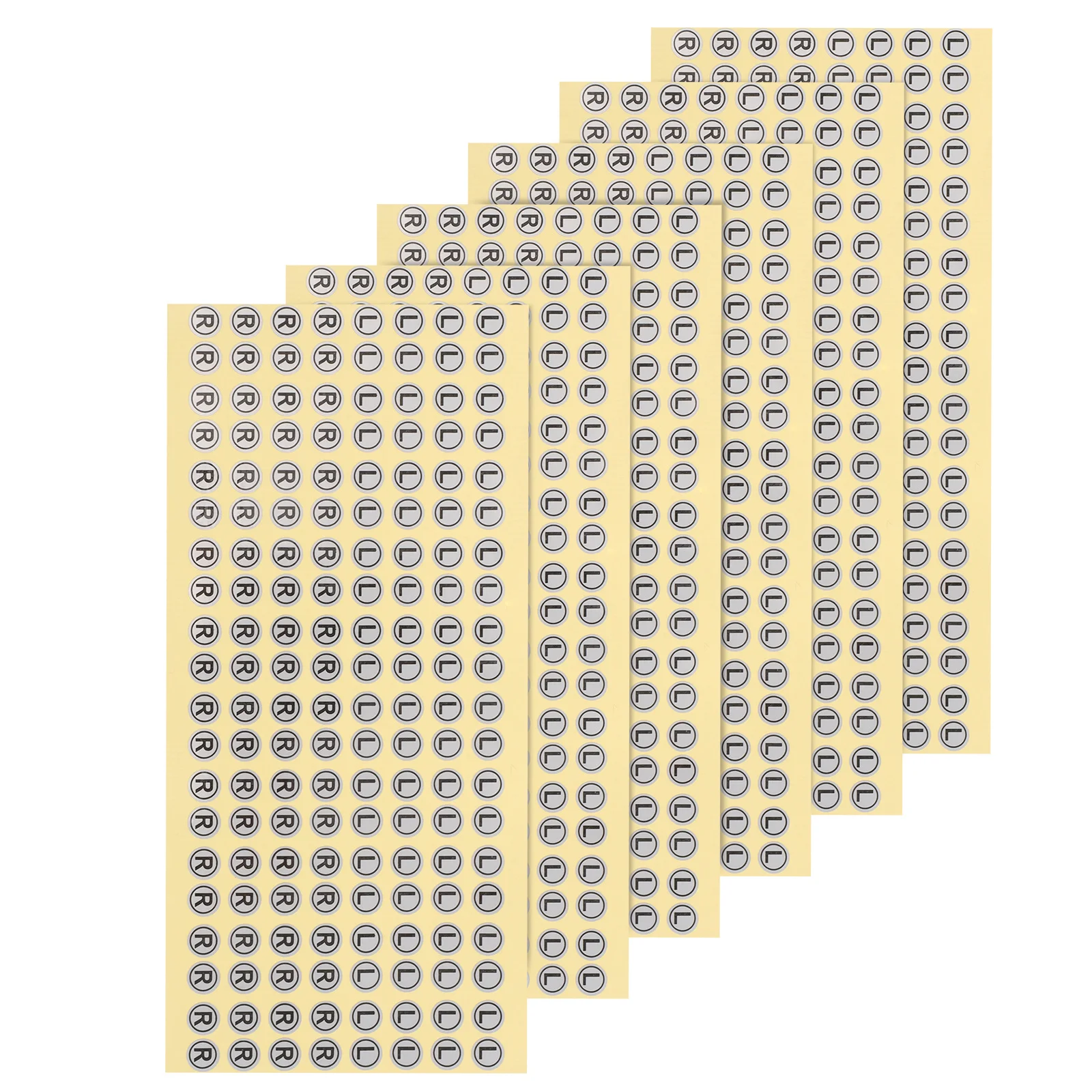 6 Sheets Self Adhesive Left Right Earphone Labels Round Direction Marking Stickers for Easy Identification and Orientation