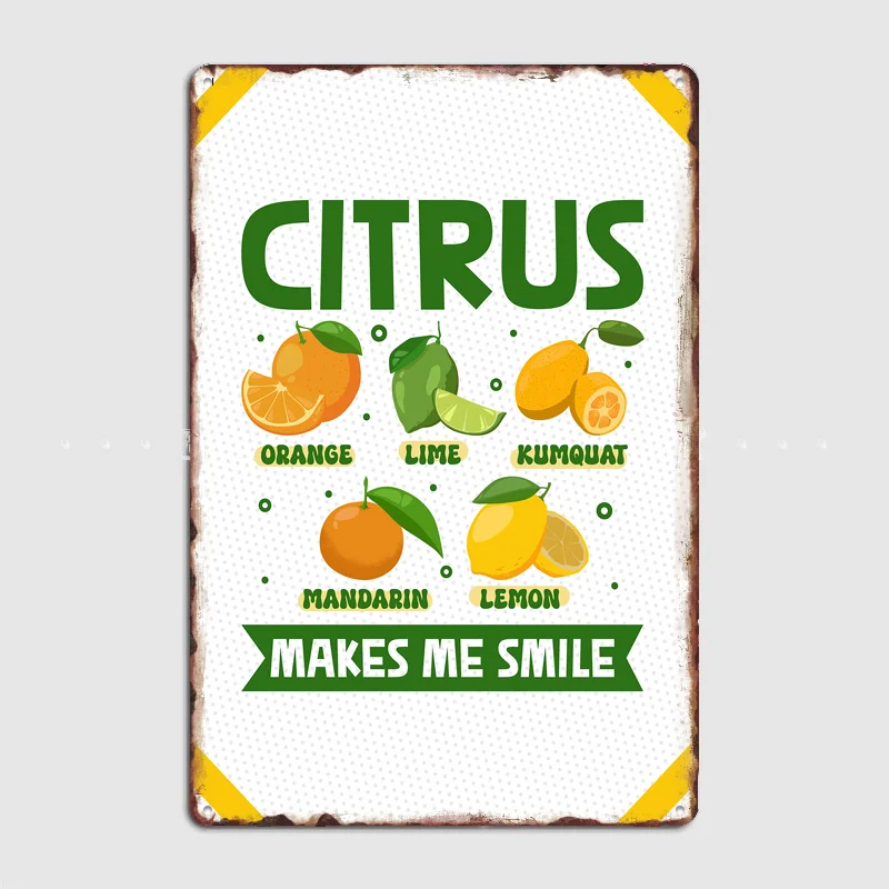 Citrus Fruit Vintage Poster Metal Sign Custom Bedroom Room Decor Home Decor Posters Wall Decoration