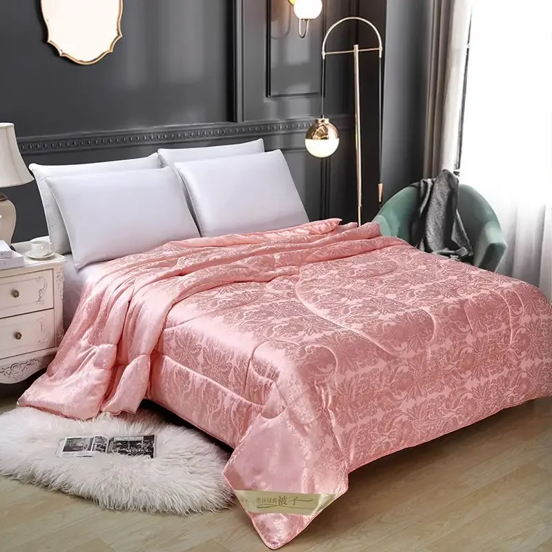 Mulberry Silk Comforter Jacquard Real Silk Four Seasons Quilt Single Double Bed Twin Full Queen King Size Home Textiles Duvets