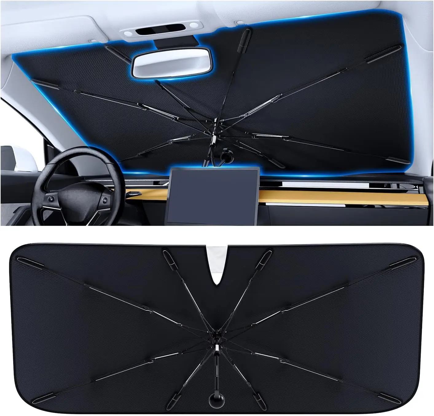 

Улучшенный солнцезащитный экран для лобового стекла автомобиля (седан/внедорожник) - блокирует УФ-излучение и тепло, большой размер