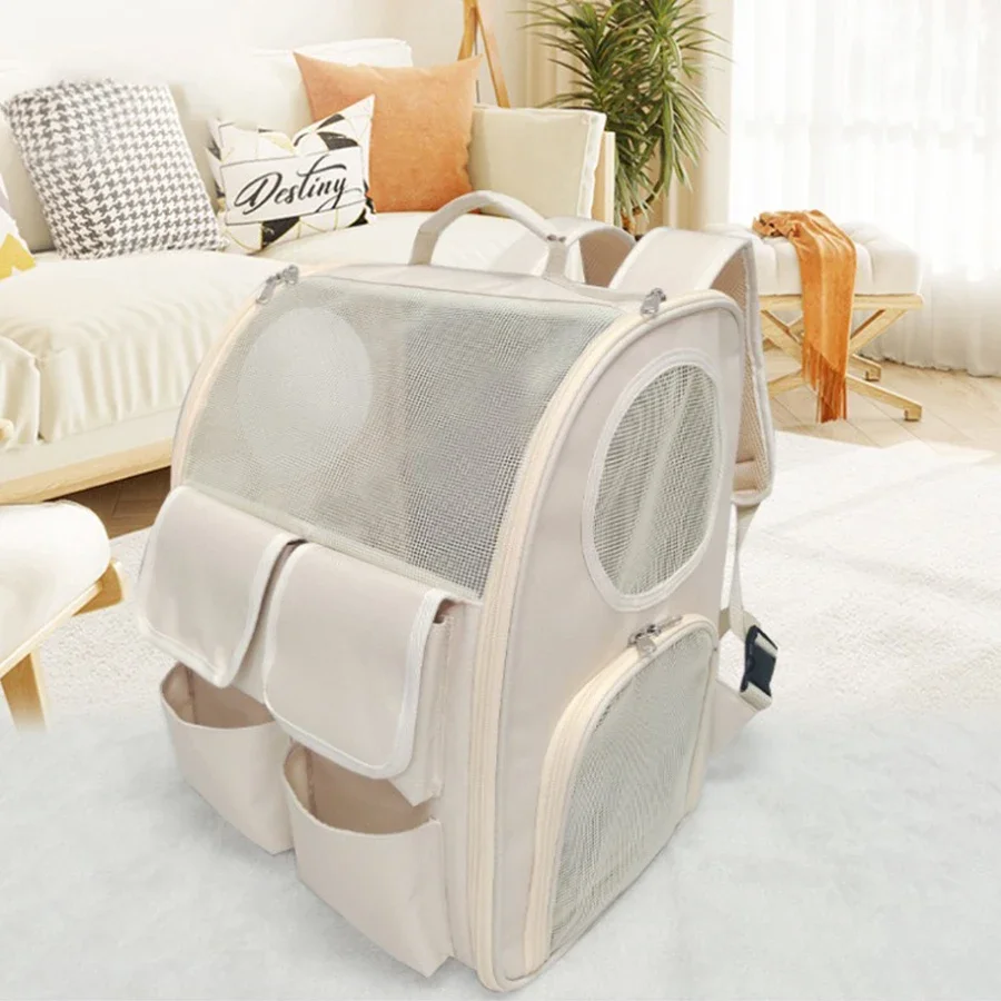 Go out portable pet trolley box, cat bag large capacity double shoulder cat suitcase, dog backpack