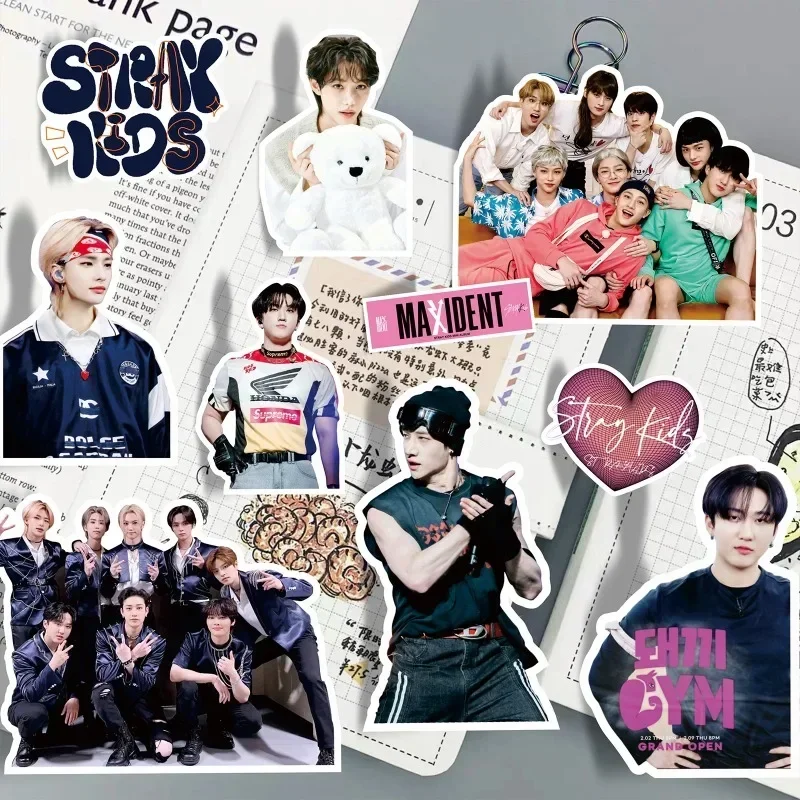 60pcs/bag Kpop Fans Sticker Skz Team Music Boy Band Decoration Suitcase Scrapbook Phone Laptop Stationery Stray Toy