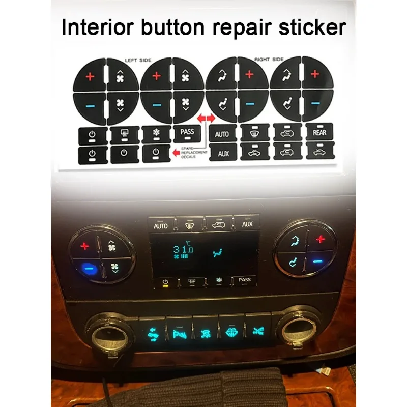 

Climate Control Repair Replacement Interior Parts AC Dash Button Sticker For Tahoe Suburban Avalanche Silverado Yukon Stickers