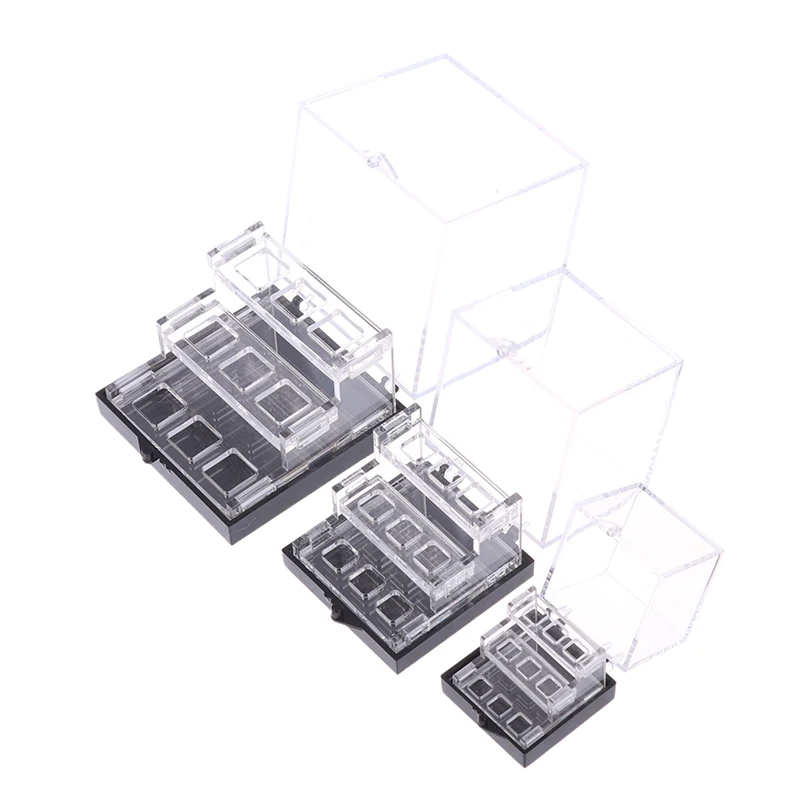 Transparent Acrylic Three-layer Crystal Mineral Display Case，Jewelry Box Raw Stone Organizer
