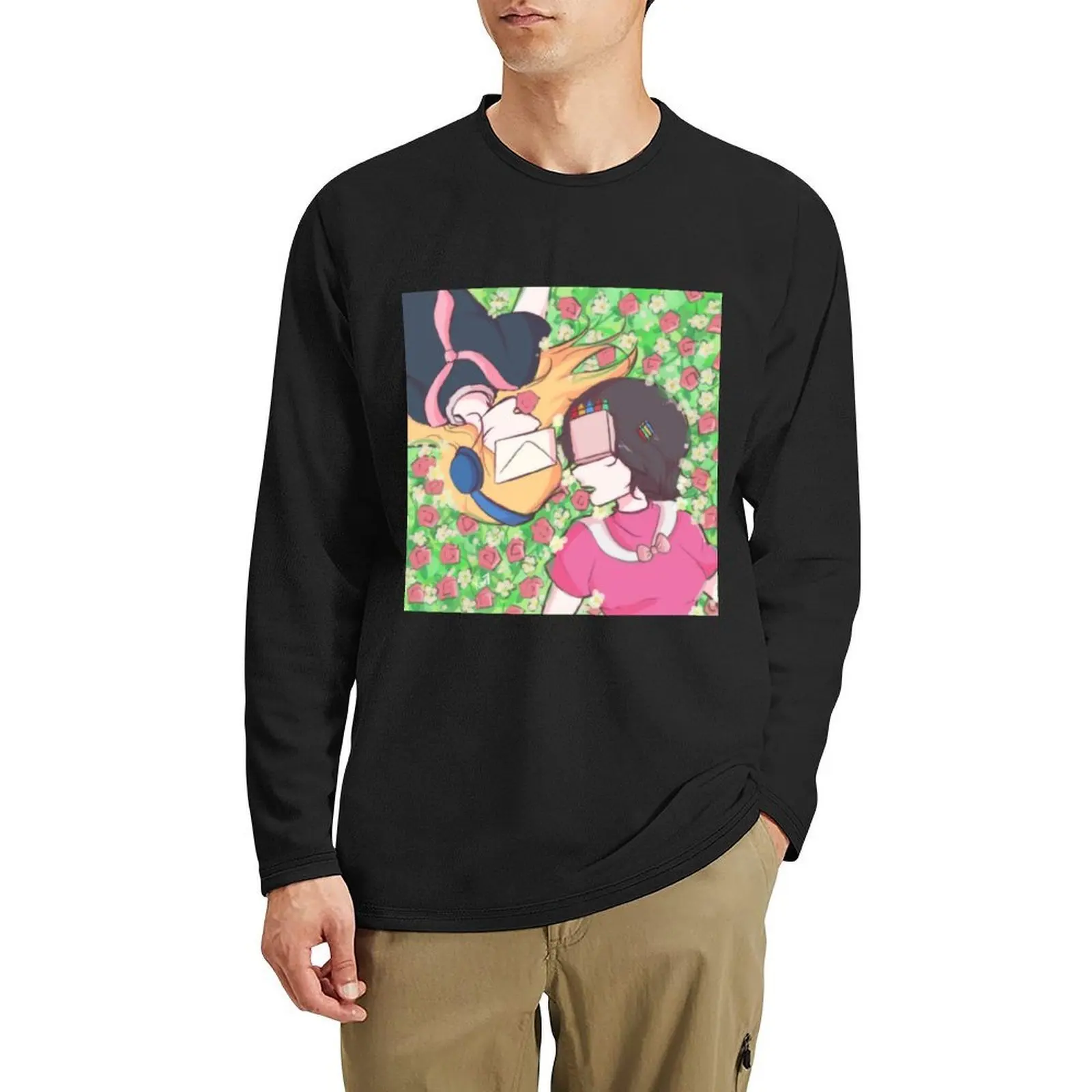 

BBirthday Visual Novel - Elvira & Kamila Long T-Shirt oversized t shirts quick-drying t-shirt anime clothes men clothing