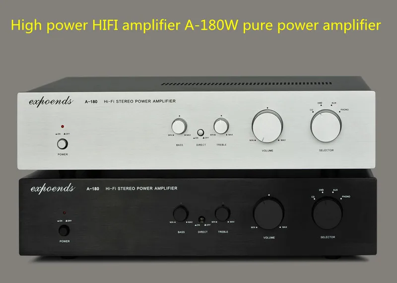 New A-180 merged HIFI power amplifier fever-grade high-fidelity high-power rated 180 watts 2.0 pure rear stage