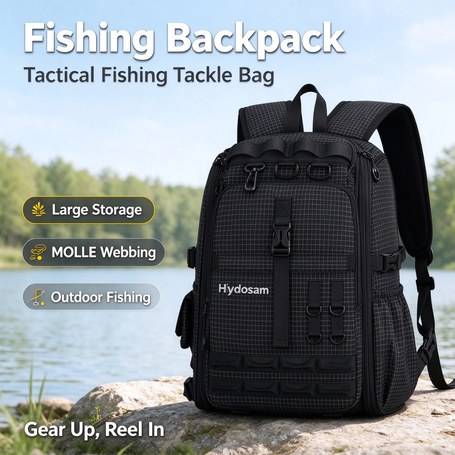 Fishing Bag Nylon Tactical Training Backpack Camouflage Backpack Waterproof Outdoor Mountaineering Travel Backpack Luya Bag