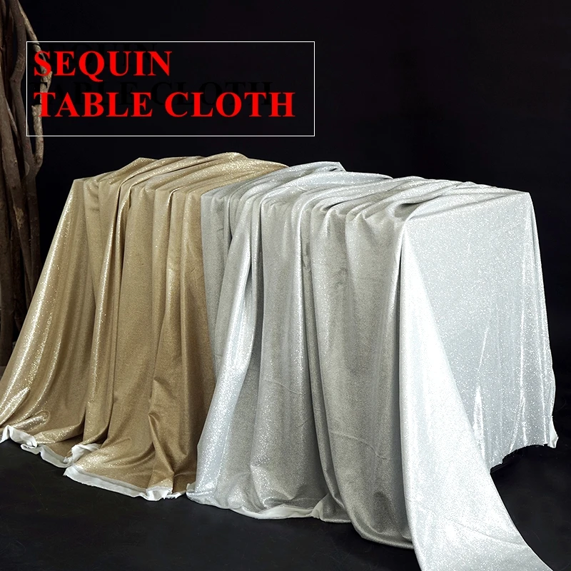 

3 Colors Sequin Table Cloth Glitter Cake Tablecloths For Wedding Event Banquet Christmas Decoration