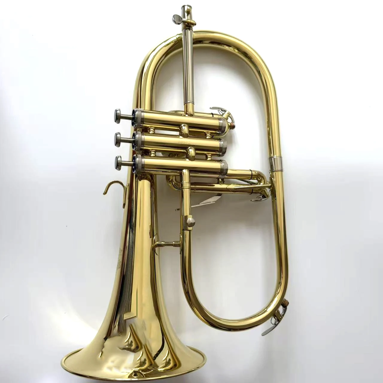 Customized logo Yellow Brass Material  Slide Tube Flugelhorn Professional
