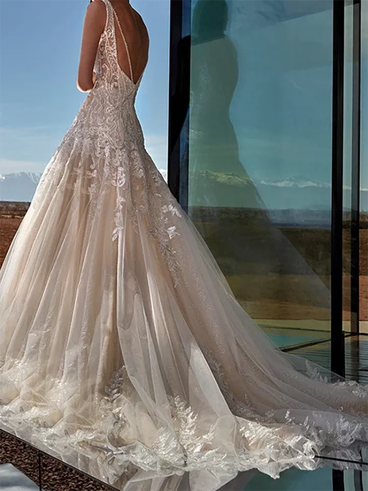 Robes de mariée élégantes en forme de cœur, dos nu, plissées, ligne a, robes de mariée personnalisées