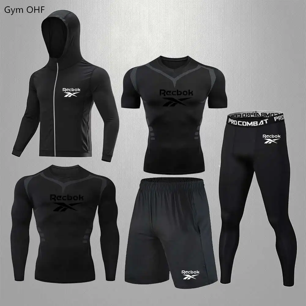 Men Sportswear Superhero Compression Sport Suits Quick Dry Clothes Sports Joggers Training Gym Fitness Tracksuits Running Set