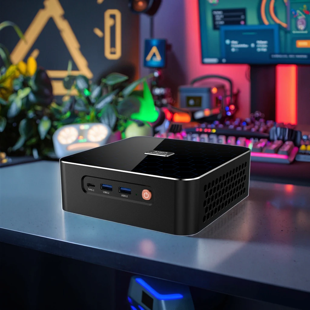 Mini PC 6USB Dual Display Dual LAN 64gb D5 Desktop Computer Fan Win10 Industrial Microcomputer