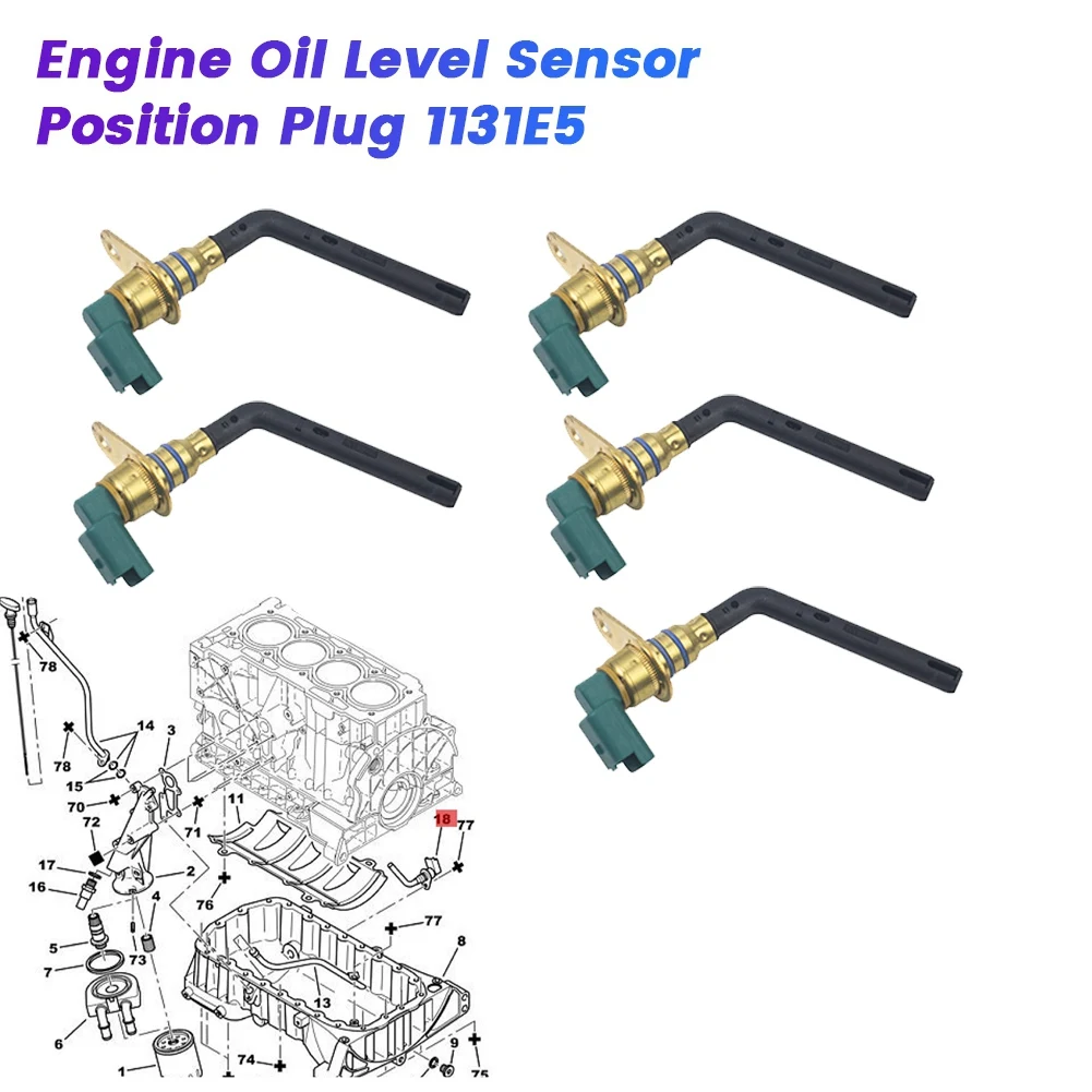 5Pcs/Lot Oil Level Sensor Switch Position Plug 1131F9 1131E5 for Peugeot 206 307 407 Citroen C4 Picasso C5 C8 2002-2013