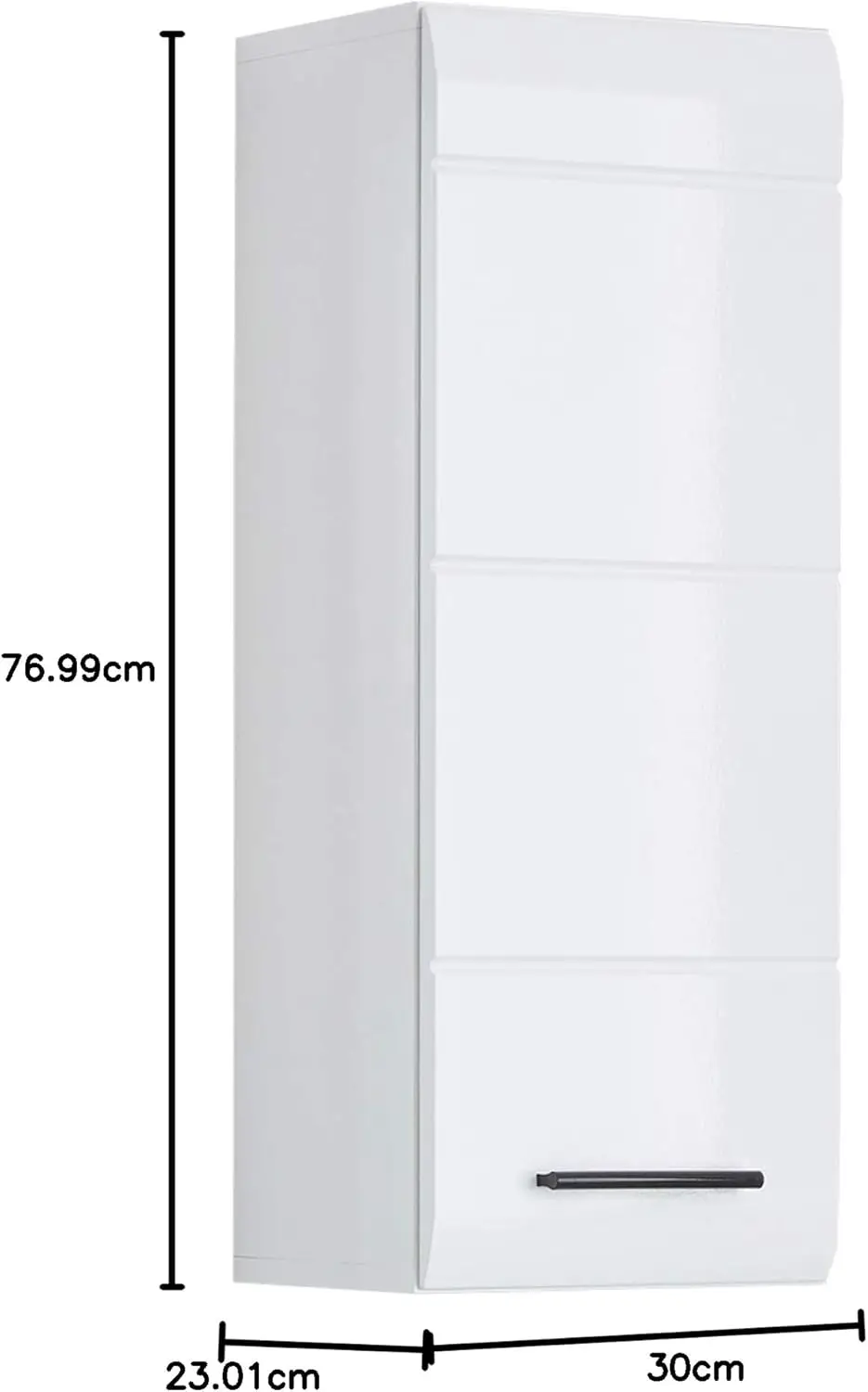smart living 1116-501-01 Skin Placard Murale de Salle de Bain Blanc Ultrabrillant LxHxP 30x77x23 cm image 2