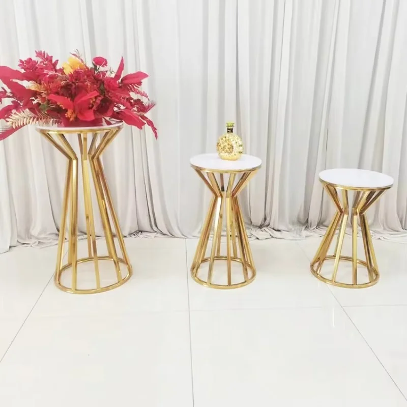 3Pcs wedding decoration supplies golden metal dessert table display set