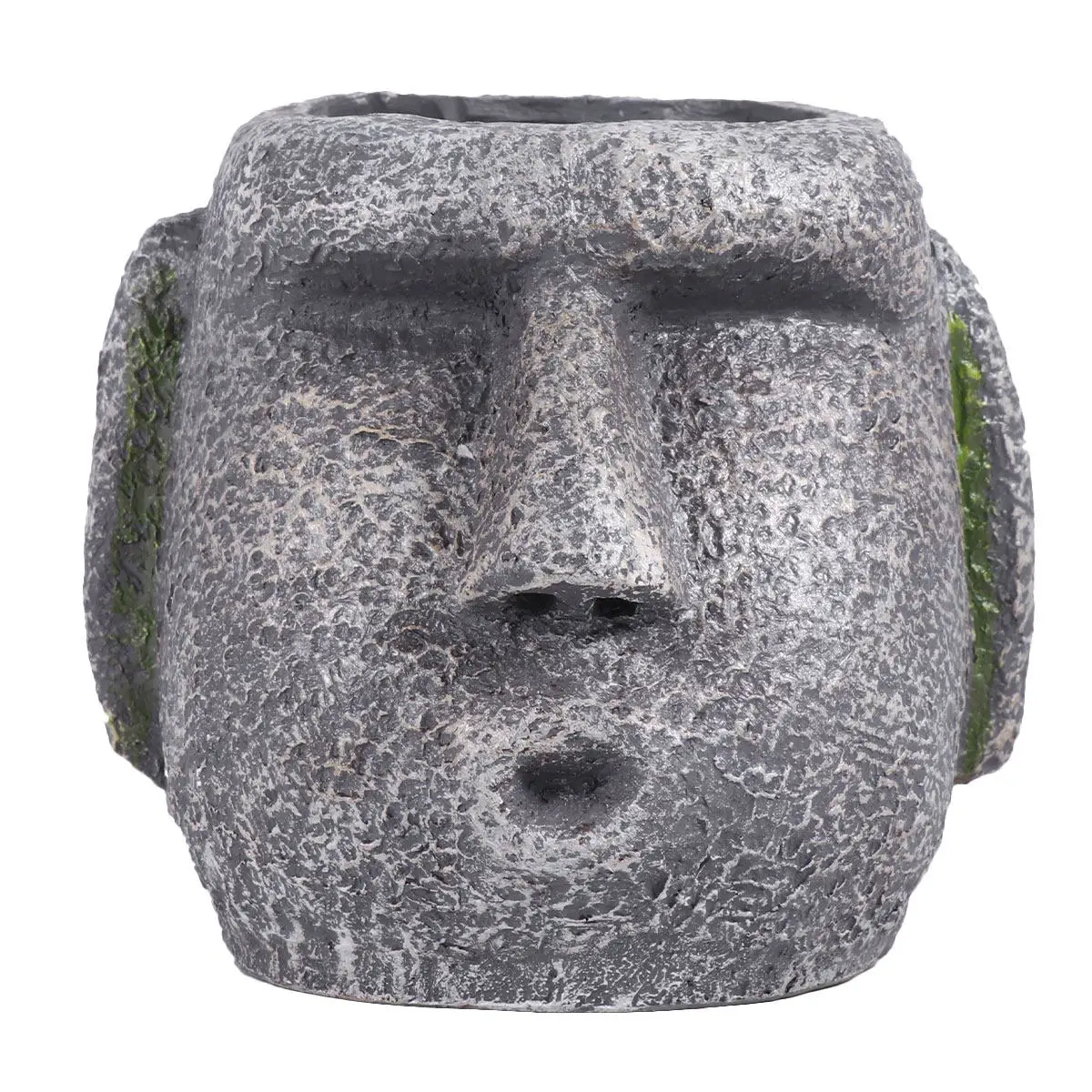 1Pcs Resin Moai Statue Plant Pot Succulent Container Pen Holder Desktop Office Home Decor Garden Small Space Friendly Creative