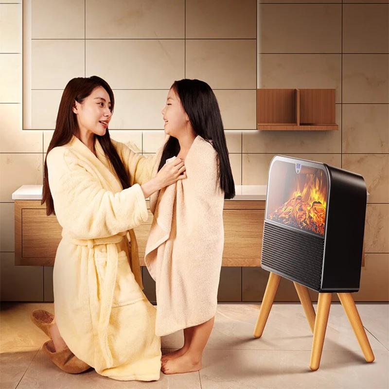 سخان الجرافين بالأشعة تحت الحمراء تصميم ريترو عالي البوليمر لتنقية الهواء تسخين سريع ثلاثي الأبعاد مدفأة حمام مثبتة على الحائط