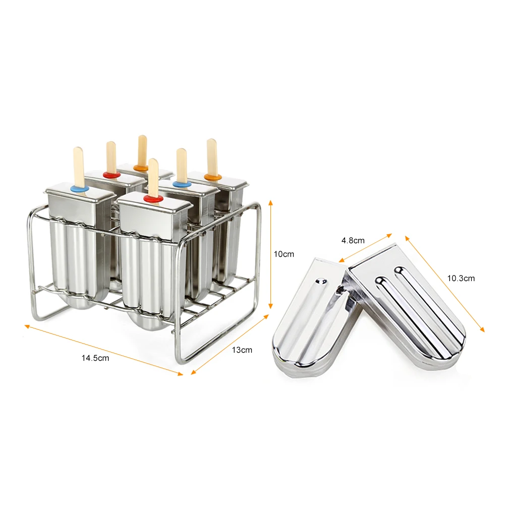 Stainless Steel Popsicle Mold Rack Ice Lolly Mold Frozen Lolly Popsicle Maker Homemade Ice Cream Mold with Popsicle Holder