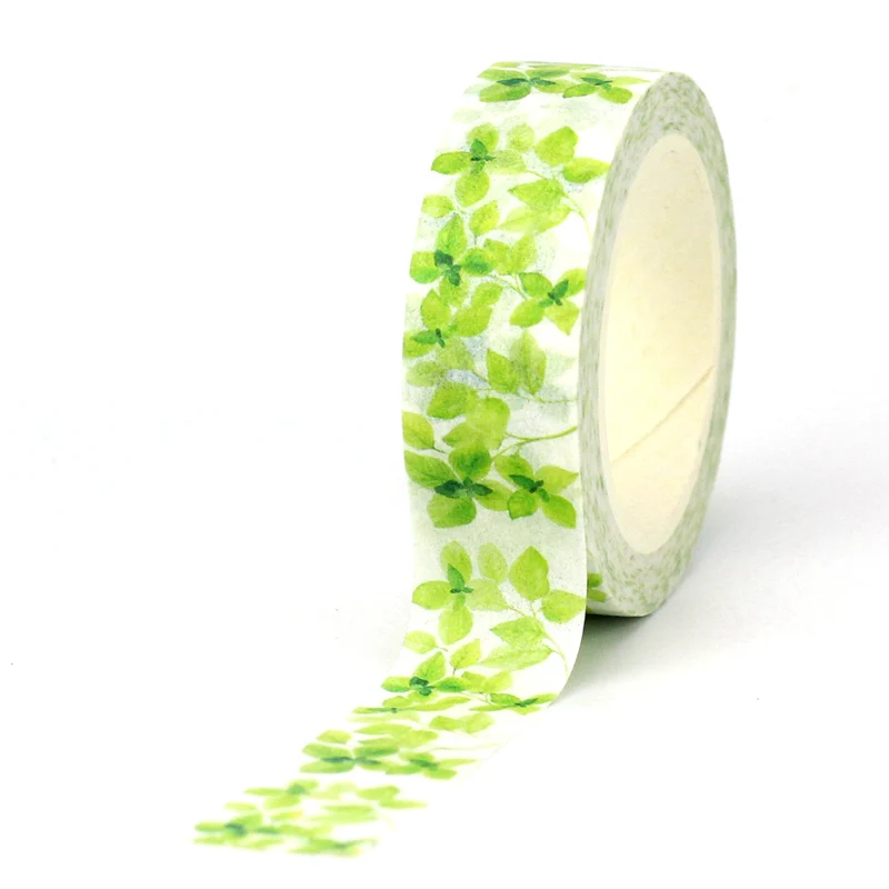 NEW Bulk 10PCS./Lot Decorative Fresh Plant Green Leaves Washi Tapes for Journaling Adhesive Masking Tape Cute Stationery