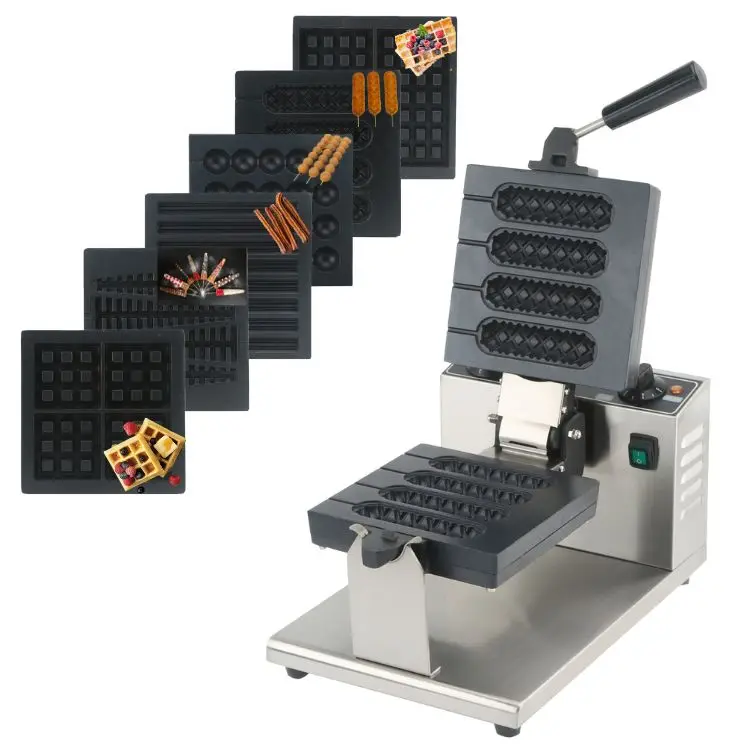 

Street Food Hot Dog Waffle Stick Machine With Removable Plates