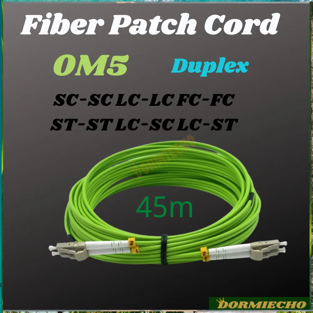 

100% Brand New OM5 Duplex Patch Cords 45M SC-SC LC-LC FC-FC ST-ST LC-SC LC-ST Connector Fiber Optic Cable 45mtr Jumper FTTH