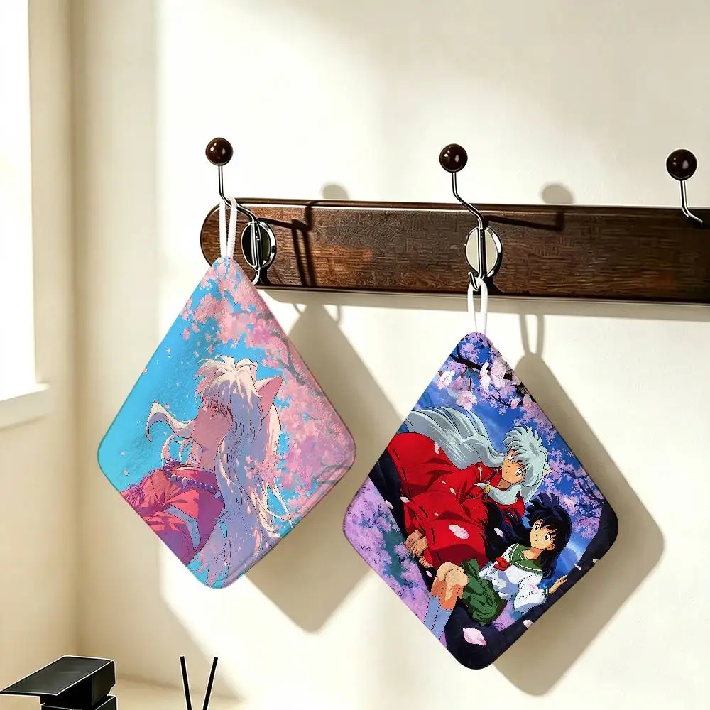 Anime I-InuYashas Wear Resistant Hand Hanging Kitchen Towel,Polyester Cotton Material, Wiping Towel For Home