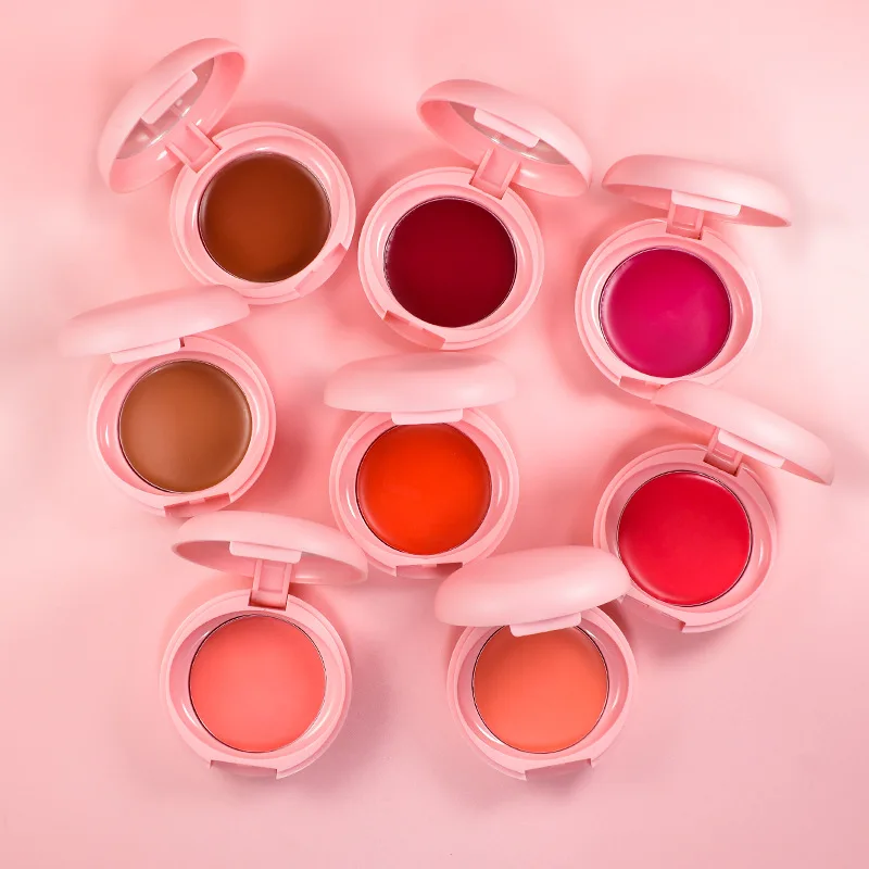 Geen Logo Schattige Make-Up Crème Blush Geperst Poeder Blusher Natuurlijke Roze Rouge Langdurige Gemakkelijk Te Kleuren Gezicht Schoonheid Cosmetica