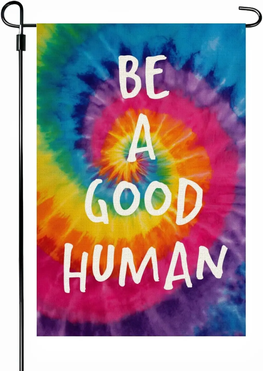 Be A Good Human Garden Flag, Burlap 12 x 18 Inch Double Side Printed, Inspirational Quote Positive Yard Lawn Patio Porch Dec SSL