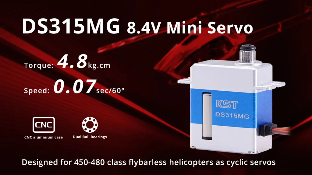 KST DS315MG 8,4V 4,8kg 0,07sek Digitaler Metallgetriebe-Mini-Servomotor – Detail 1